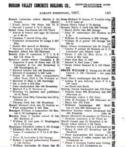 Bratt, Joshua R - Albany NY Directory p. 143 1907