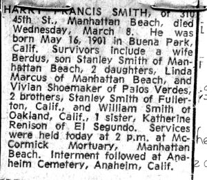 Smith, Harry - Obituary