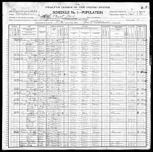 Census 1900 District 4, Claiborne, Mississippi, USA Year: 1900; Census Place: Beat 4, Claiborne, Mississippi; Page: 26; Enumeration District: 0161; FHL microfilm: 1240804
