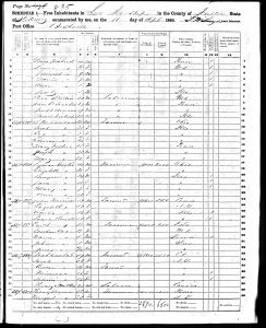 Dunbar, Noah W., 1860, Census, USA, Lee Township, Fulton, Illinois