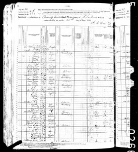 Census 1880 Brandywine, Claiborne, Mississippi, USA Year: 1880; Census Place: Brandywine, Claiborne, Mississippi; Roll: 644; Page: 631B; Enumeration District: 069