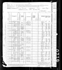 Luper, James Martin, 1880, Census, USA, Irving, Lane, Oregon