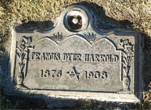 Harrold, Francis Dyer - Headstone