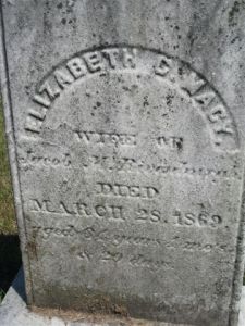 Macy, Elizabeth (1835-1869) Headstone